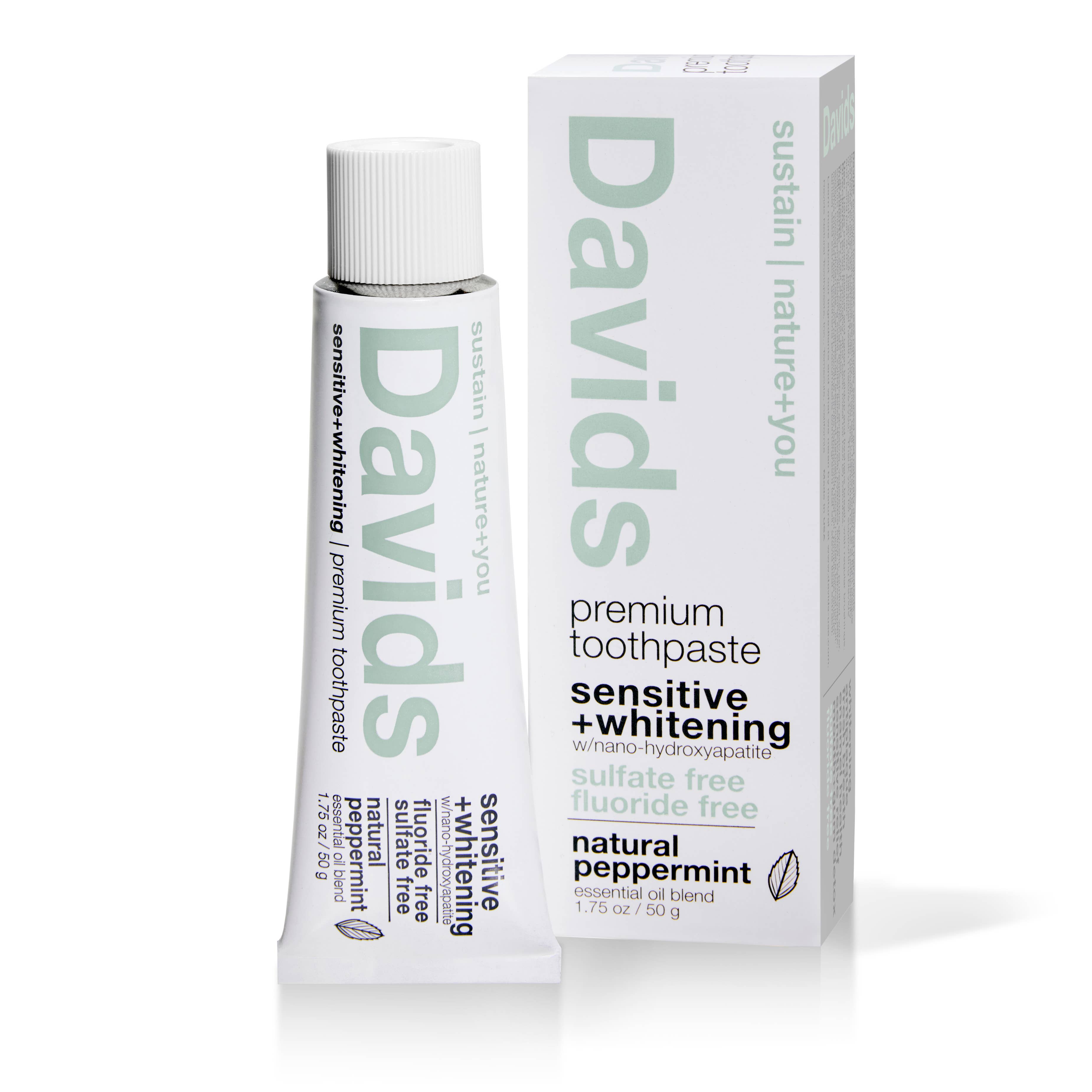 DavidsNatural Toothpaste travel size premium toothpaste / sensitive+whitening
