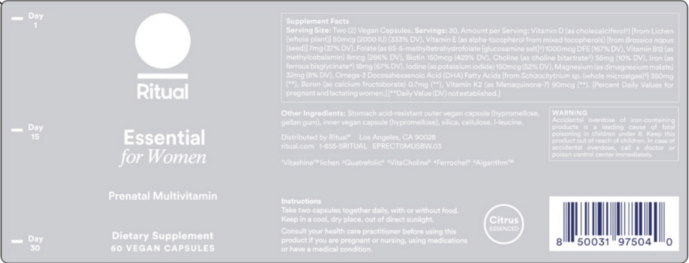Ritual Prenatal Multivitamin 60 veg caps