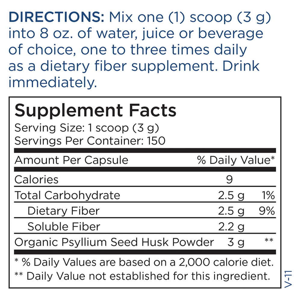 Metabolic Maintenance Organic Psyllium Husk Powder 1lb