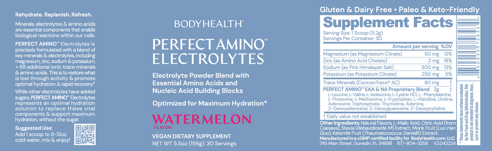 Body Health Perfect Amino Electrolytes Watermelon