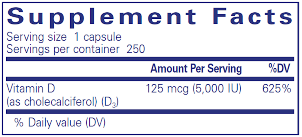 Pure Encapsulations Vitamin D3 125mcg (5000 iu)