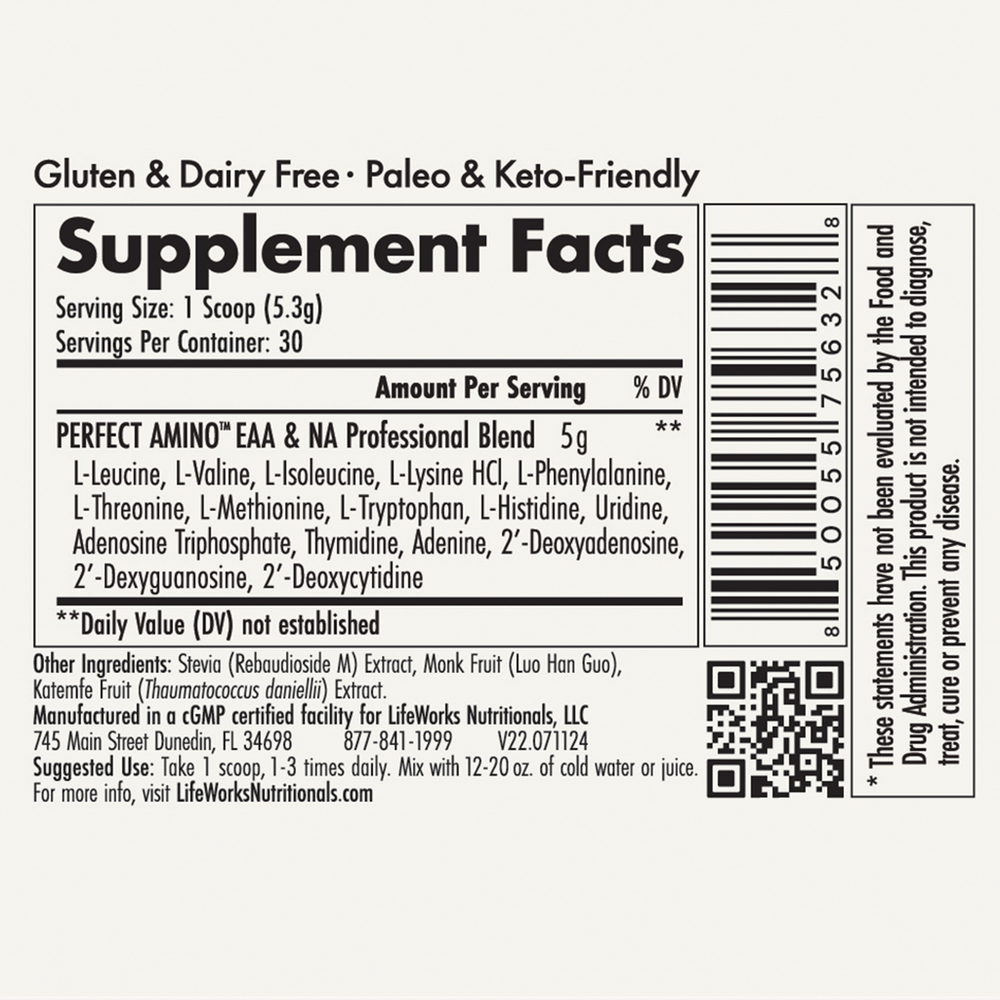 Lifeworks Nutritionals Essential Aminos Unflavored 5.6oz