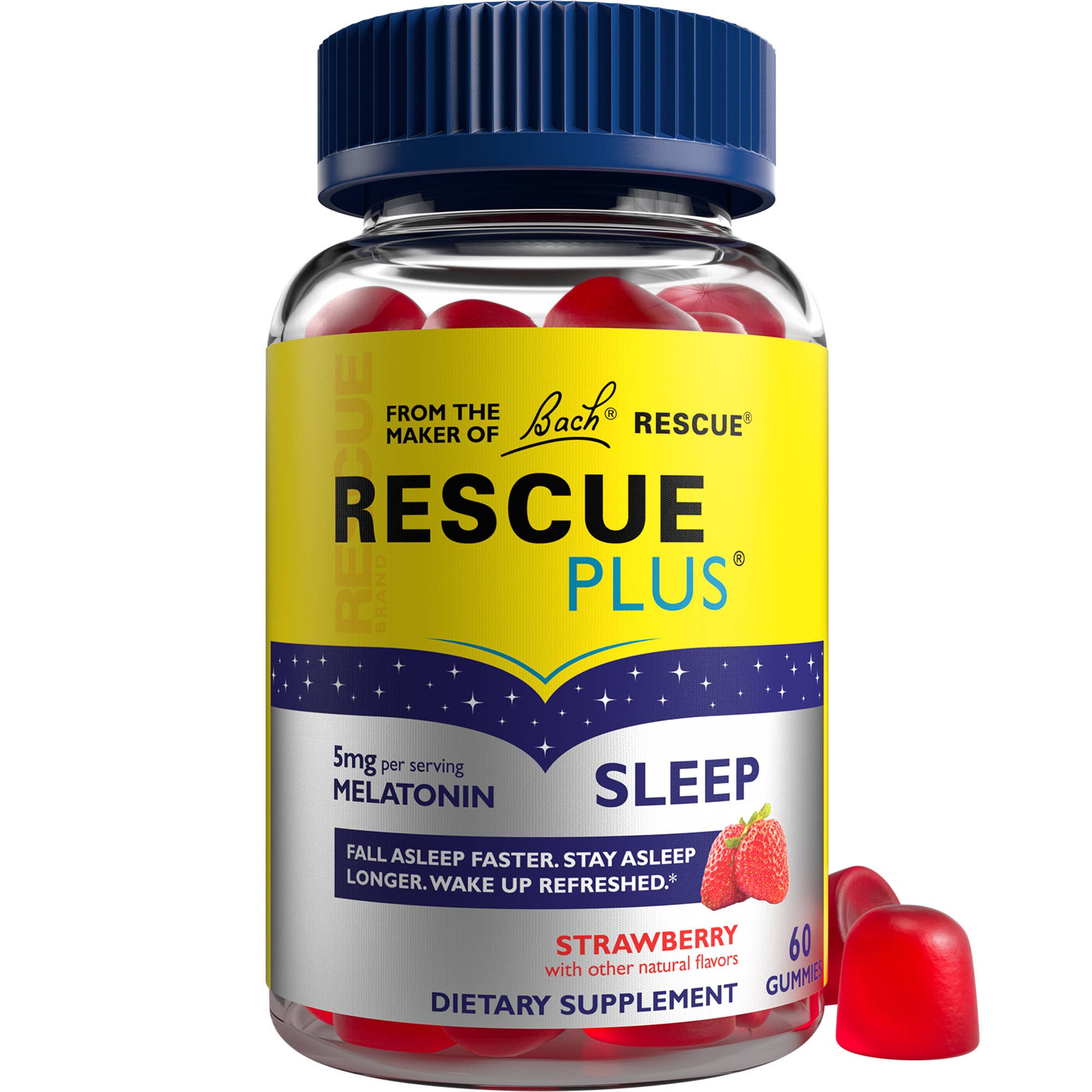 Bach Rescue Plus Sleep Gummies 5mg Melatonin, Strawberry