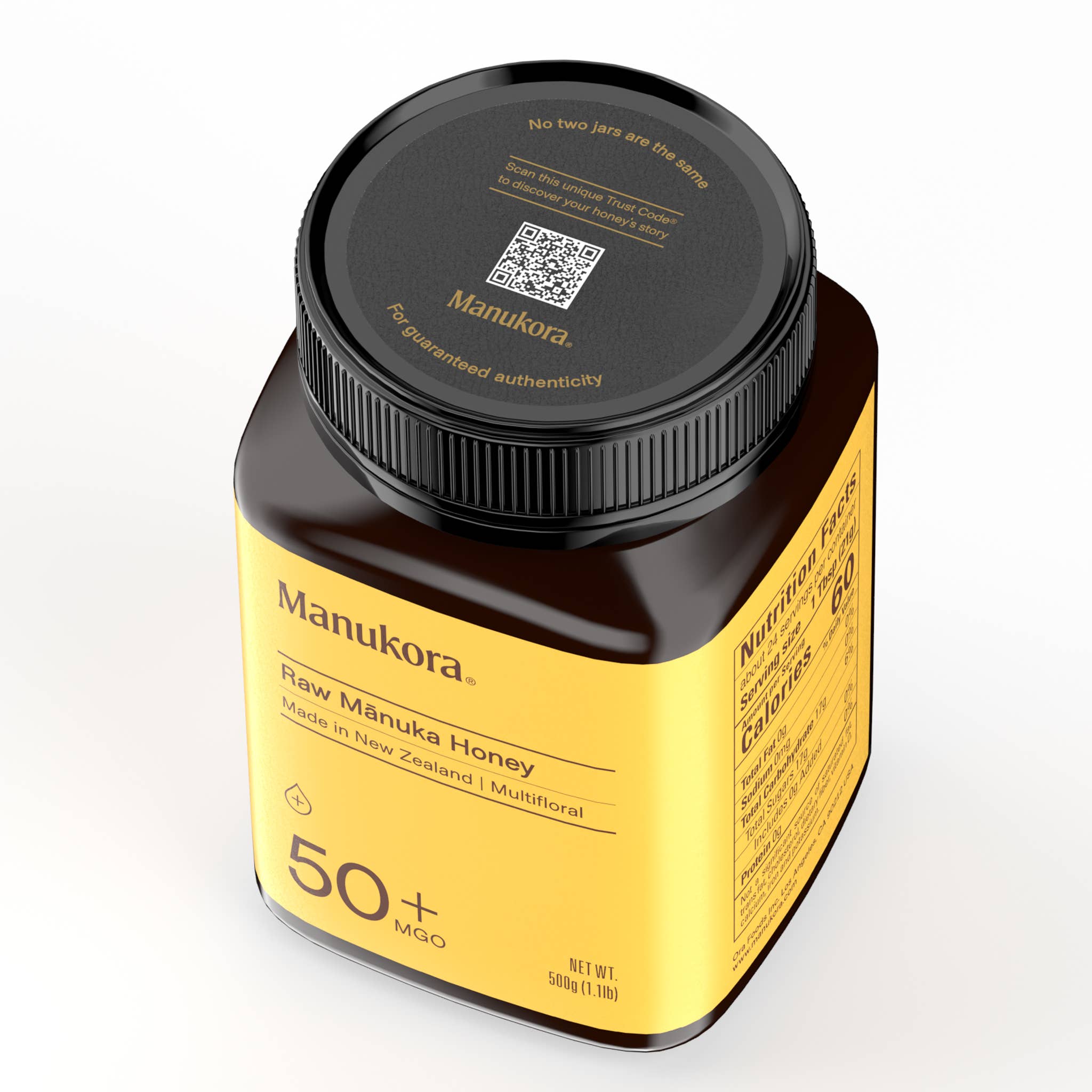 Manukora MGO 50+ Multifloral Raw Manuka Honey (500g/1.1lb)