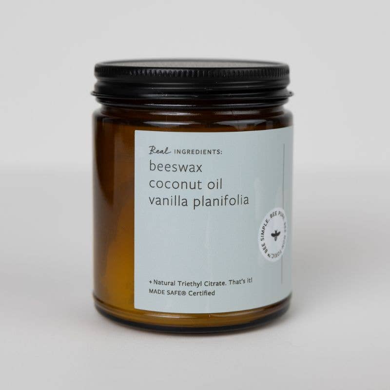 Fontana Candle Co. Pure Vanilla Essential Oil Beeswax Jar Candle: Non-Toxic