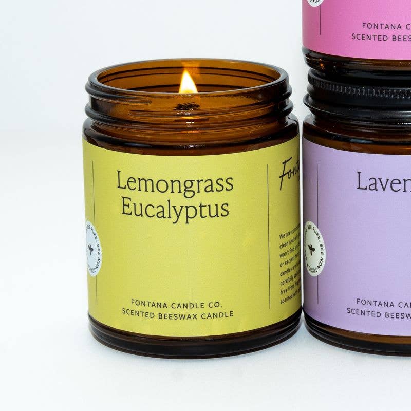 Fontana Candle Co. Lemongrass Eucalyptus Beeswax & Essential Oil Jar Candle