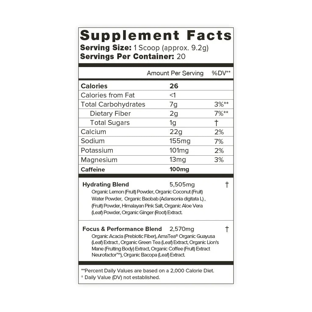 Organifi Peak Power for Focus, Performance & Hydration 20 servings