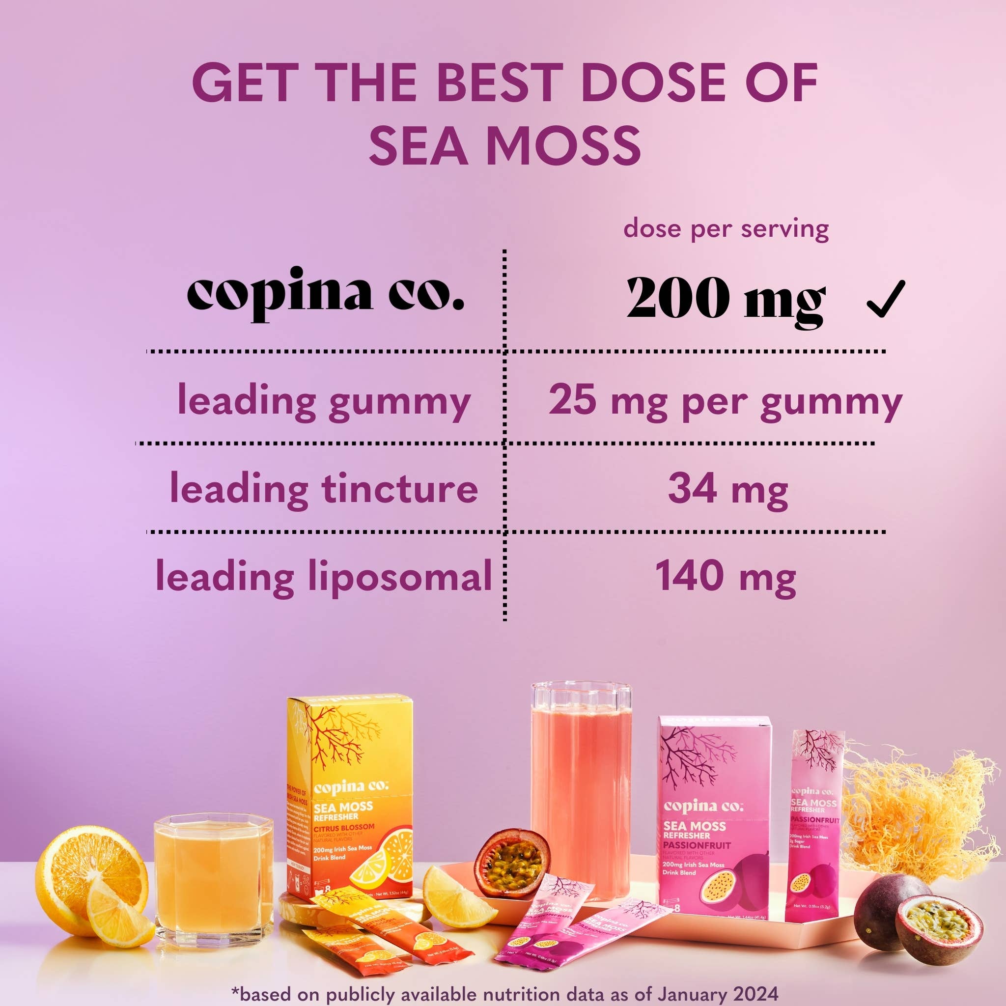 Copina Co. Passionfruit Sea Moss Refresher Drink