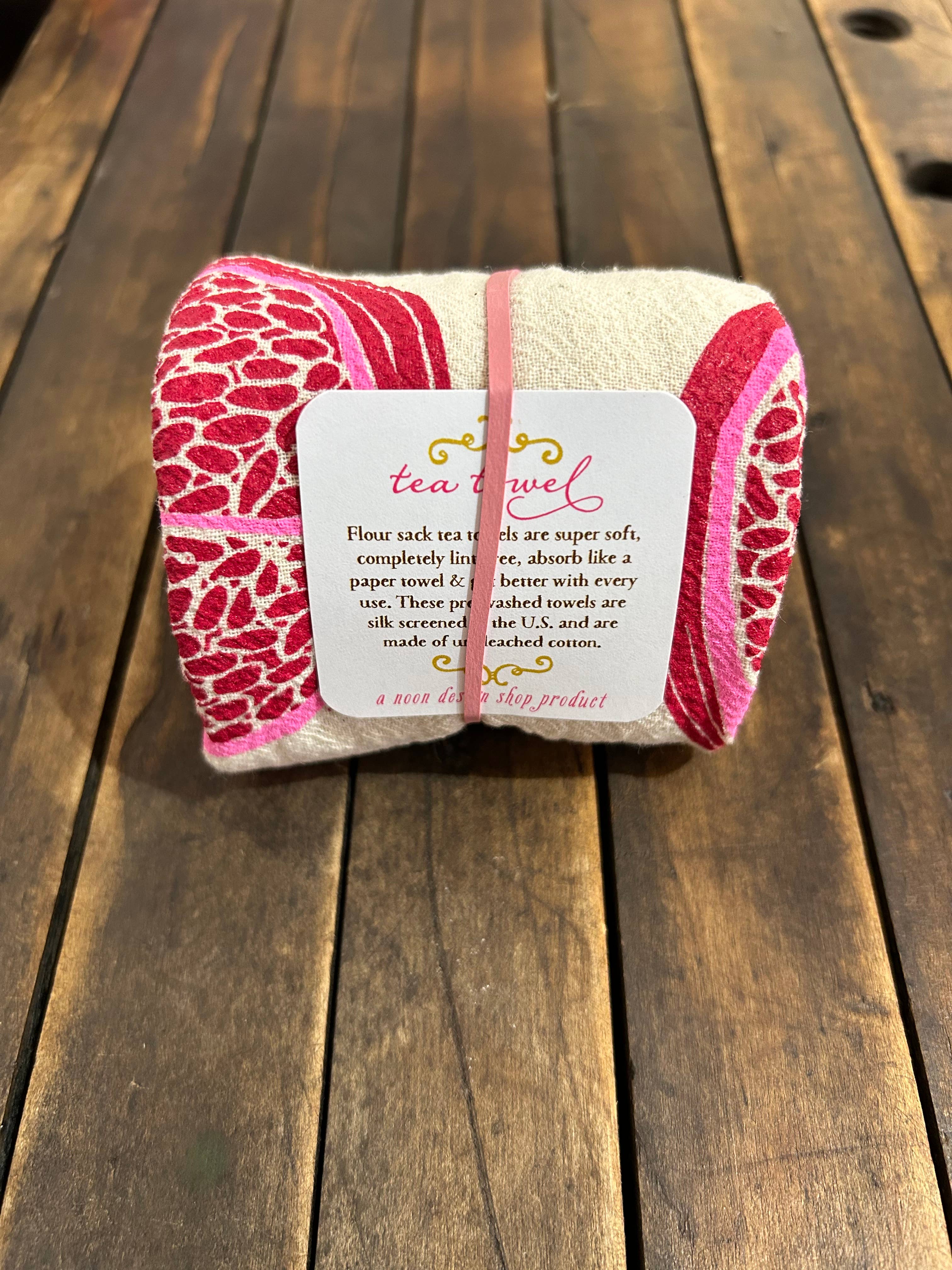 Noon Designs Pomegranate tea towel