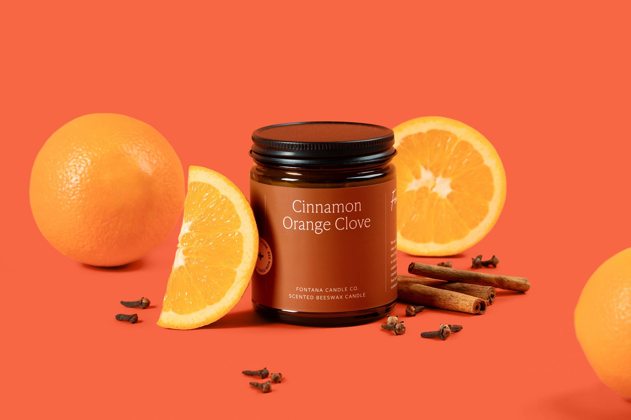 Fontana Candle Co. Cinnamon Orange Clove Beeswax & Essential Oil Jar Candle
