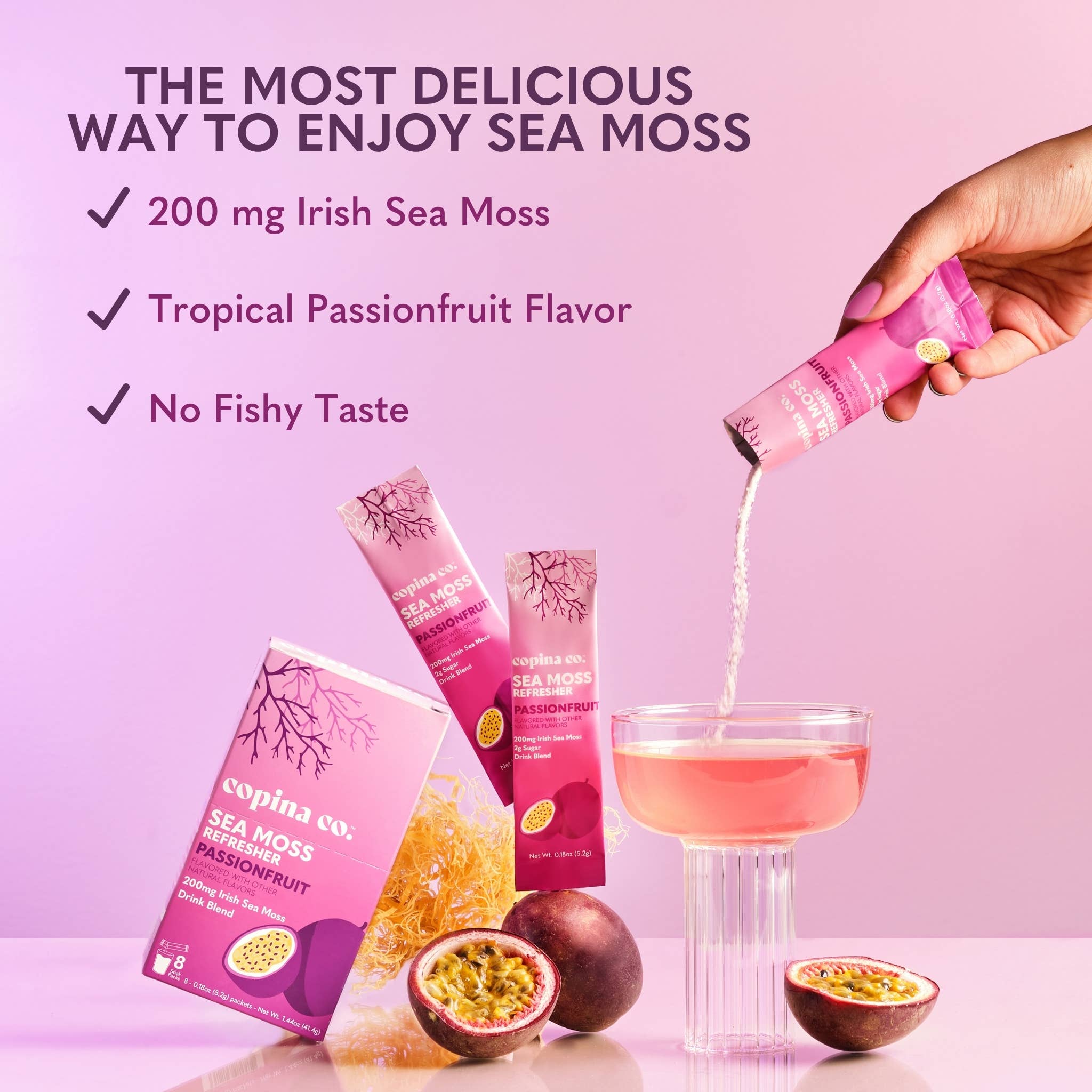 Copina Co. Passionfruit Sea Moss Refresher Drink