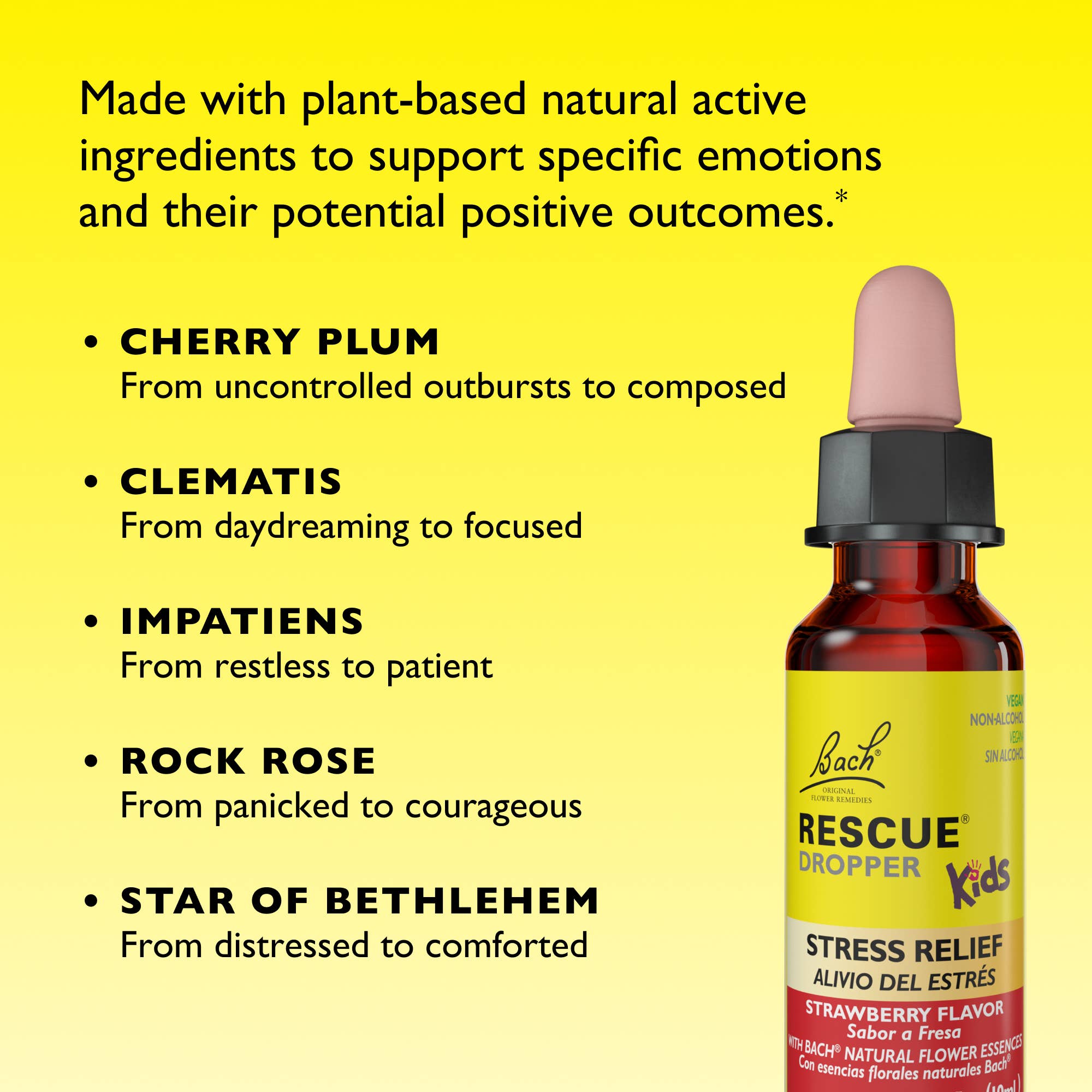 RESCUE Kids Stress Dropper, Natural Strawberry Flavor