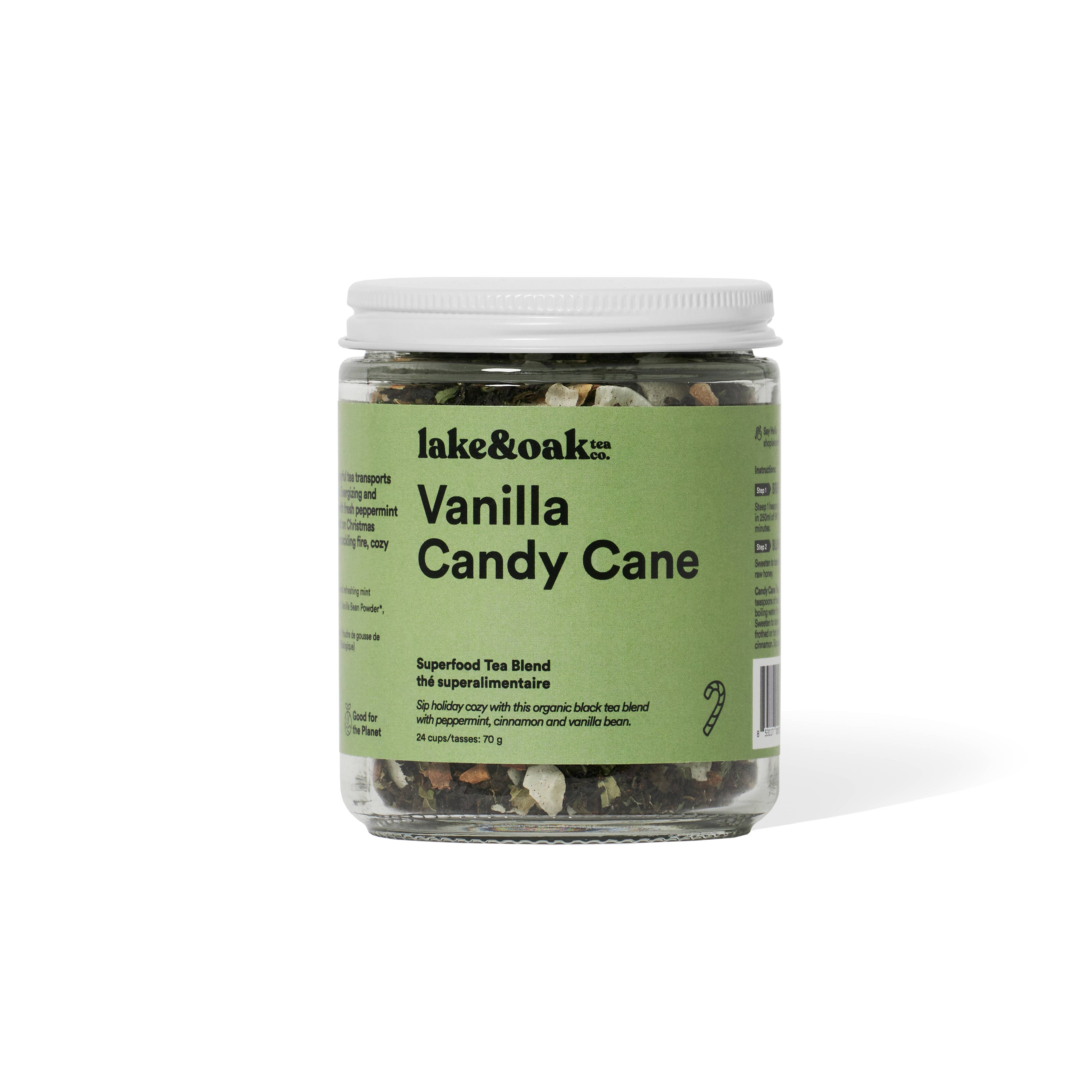 Lake & Oak Vanilla Candy Cane - Superfood Tea Blend