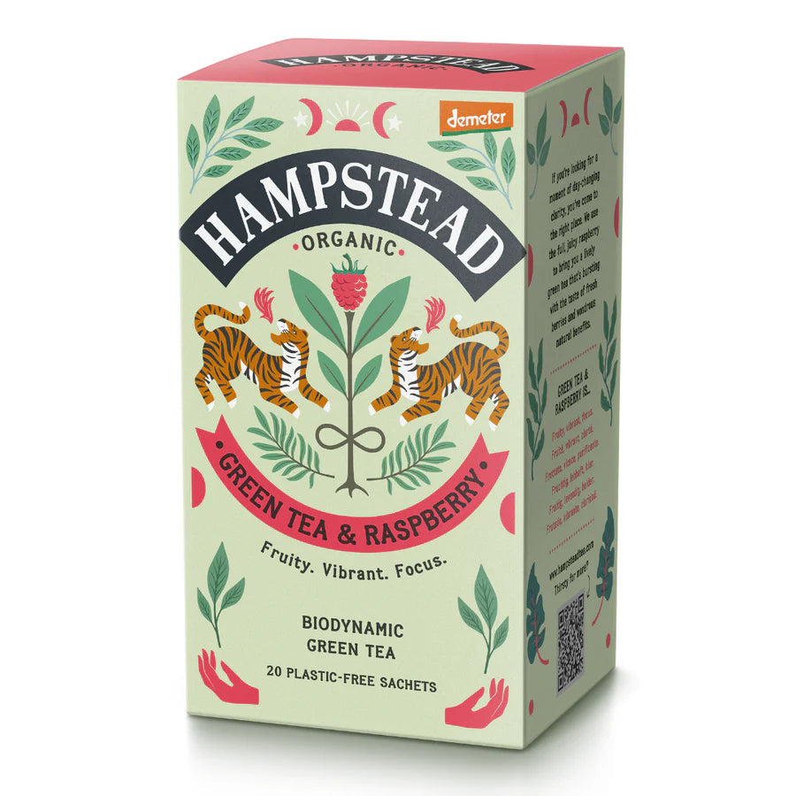 Hampstead Organic Green Tea & Raspberry 20 Tea Bags