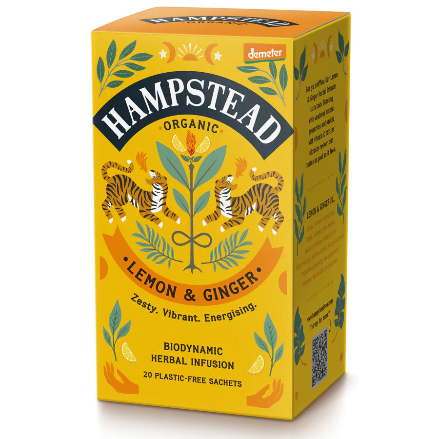 Hampstead Organic Lemon & Ginger 20 Tea Bags