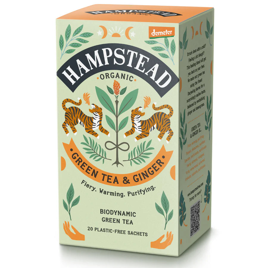 Hampstead Organic Green Tea & Ginger 20 Tea Bags