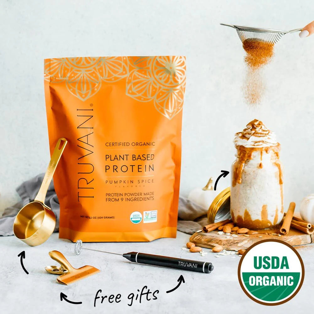 Truvani Pumpkin Spice Organic Plant Based Protein 20 servings