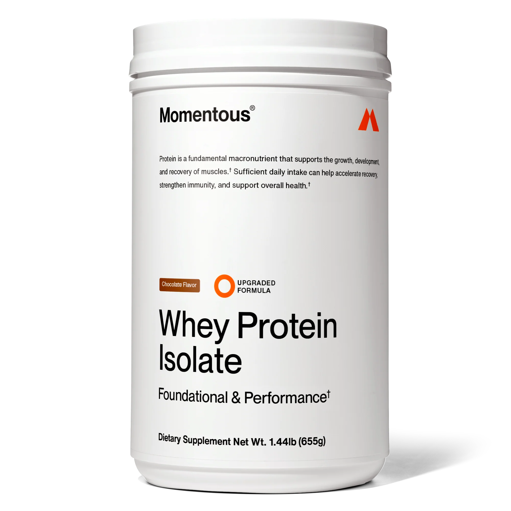 Momentous Whey Protein Isolate Chocolate, 1.44lb