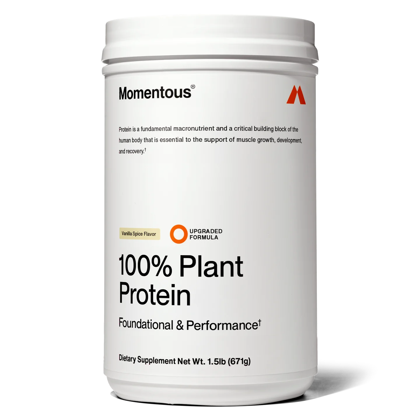 Momentous 100% Plant Protein Vanilla Spice, 1.5lb