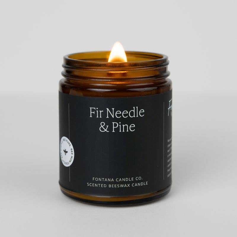 Fontana Candle Co. Fir & Pine Essential Oil Beeswax Jar Candle: Non-Toxic