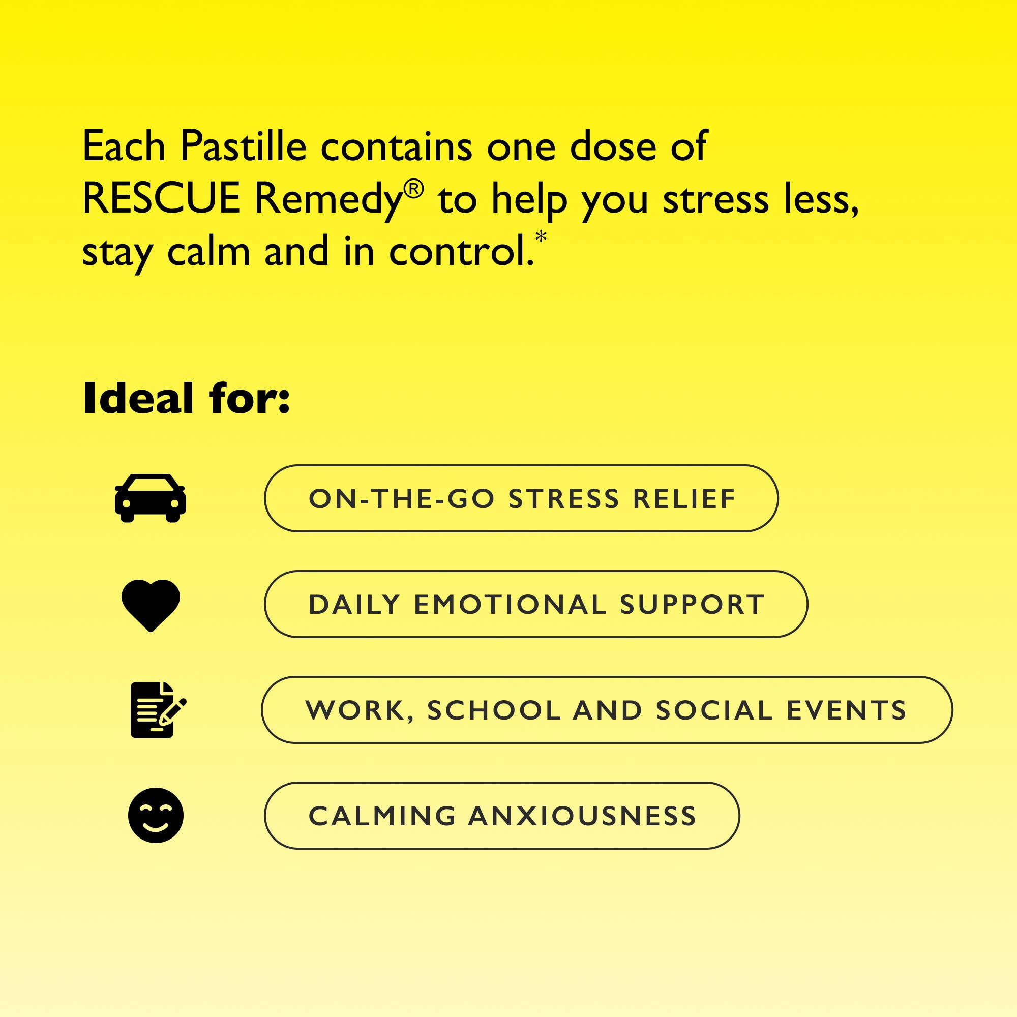 RESCUE Bach PASTILLES, Mixed Berry Flavor, Stress Relief