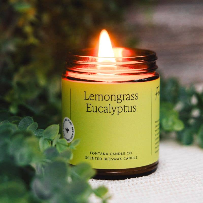 Fontana Candle Co. Lemongrass Eucalyptus Beeswax & Essential Oil Jar Candle