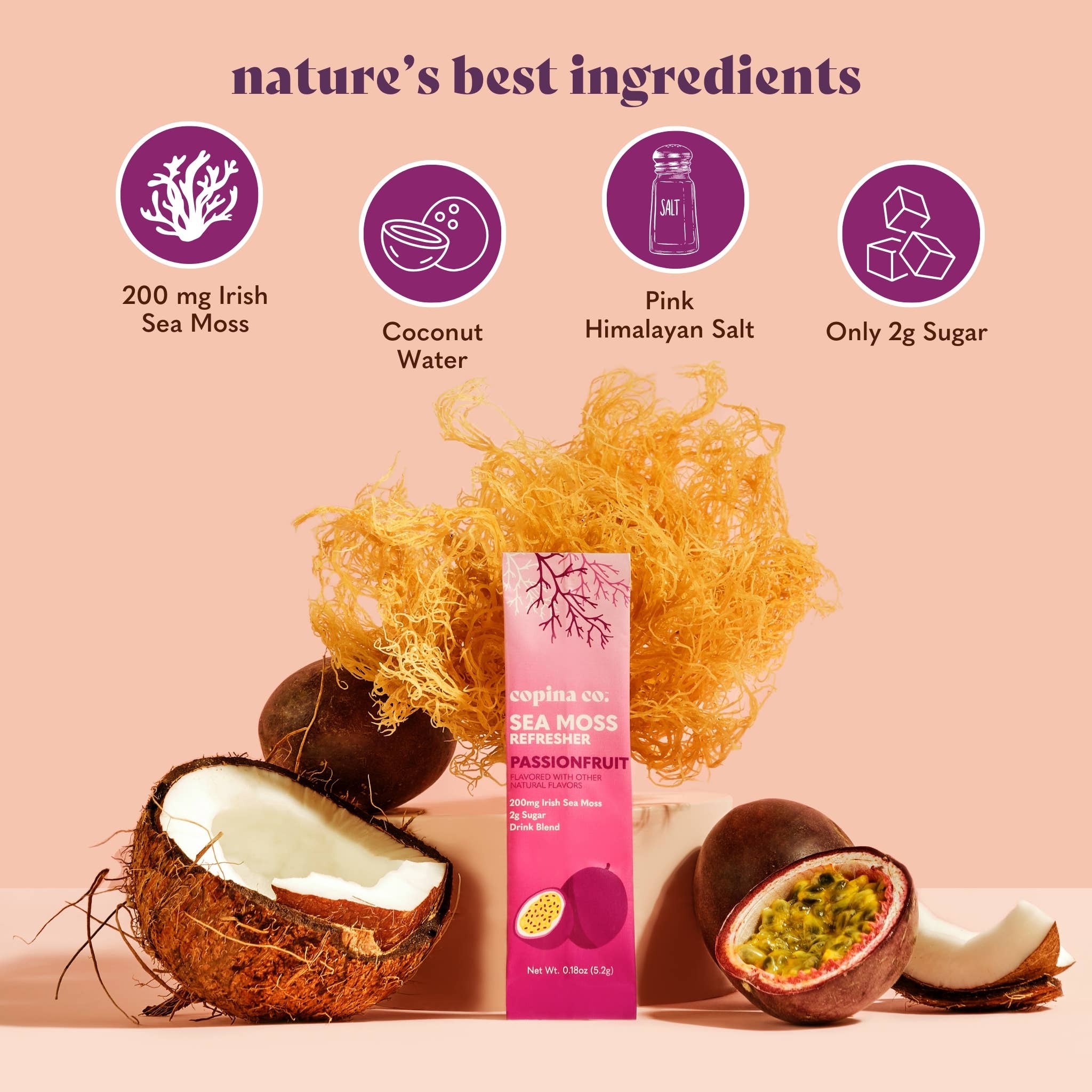 Copina Co. Passionfruit Sea Moss Refresher Drink