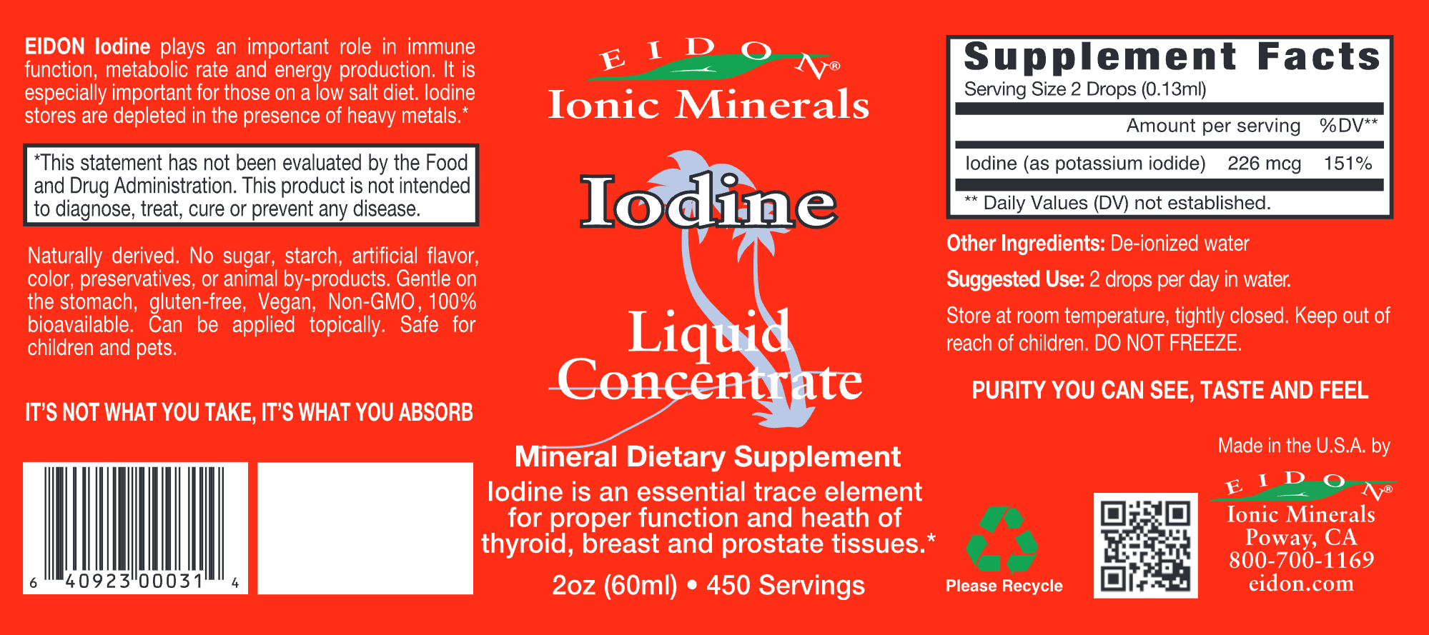 Eidon Ionic Minerals Iodine 2 fl oz (60 ml)
