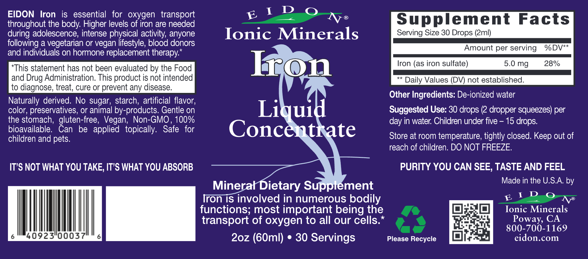 Eidon Ionic Minerals Iron 2 fl oz