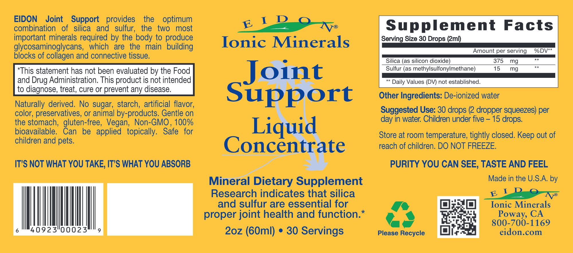 Eidon Ionic Minerals Joint Support 2 fl oz (60 ml)