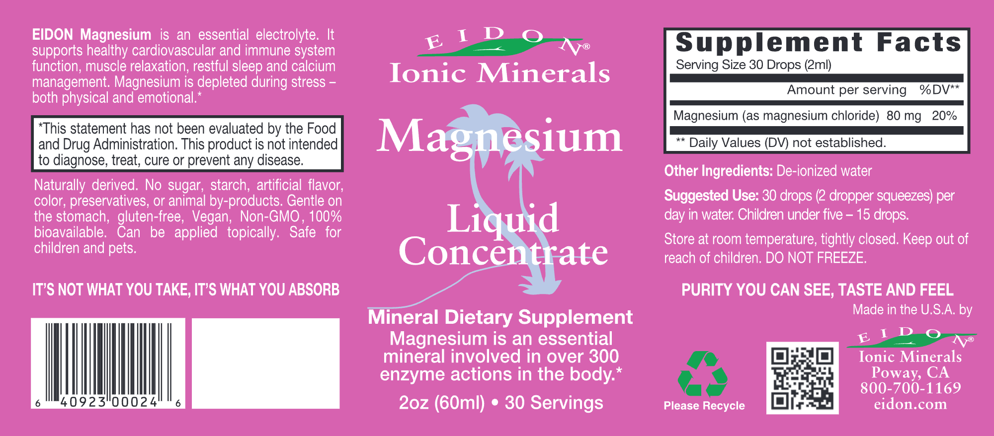 Eidon Ionic Minereals Magnesium 2 fl oz (60 ml)