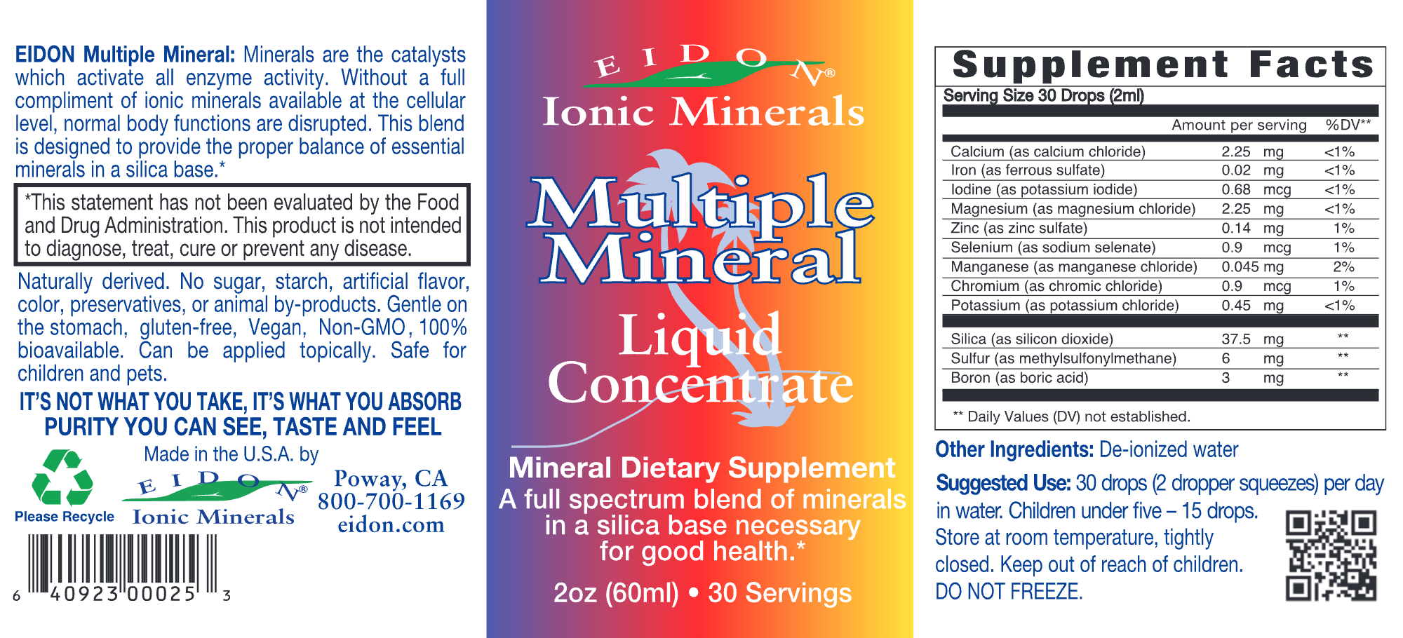 Eidon Ionic Minerals Multi Mineral 2 fl oz (60 ml)