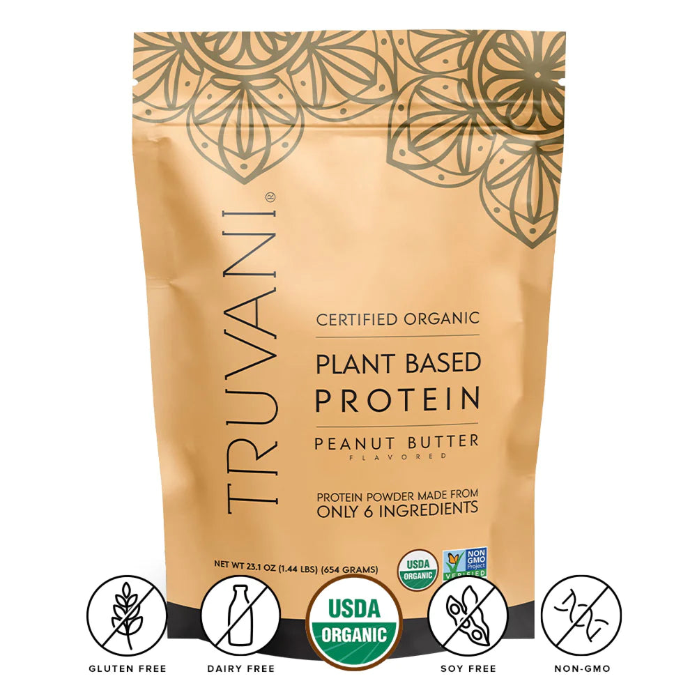 Truvani Peanut Butter Organic Plant Based Protein Powder
