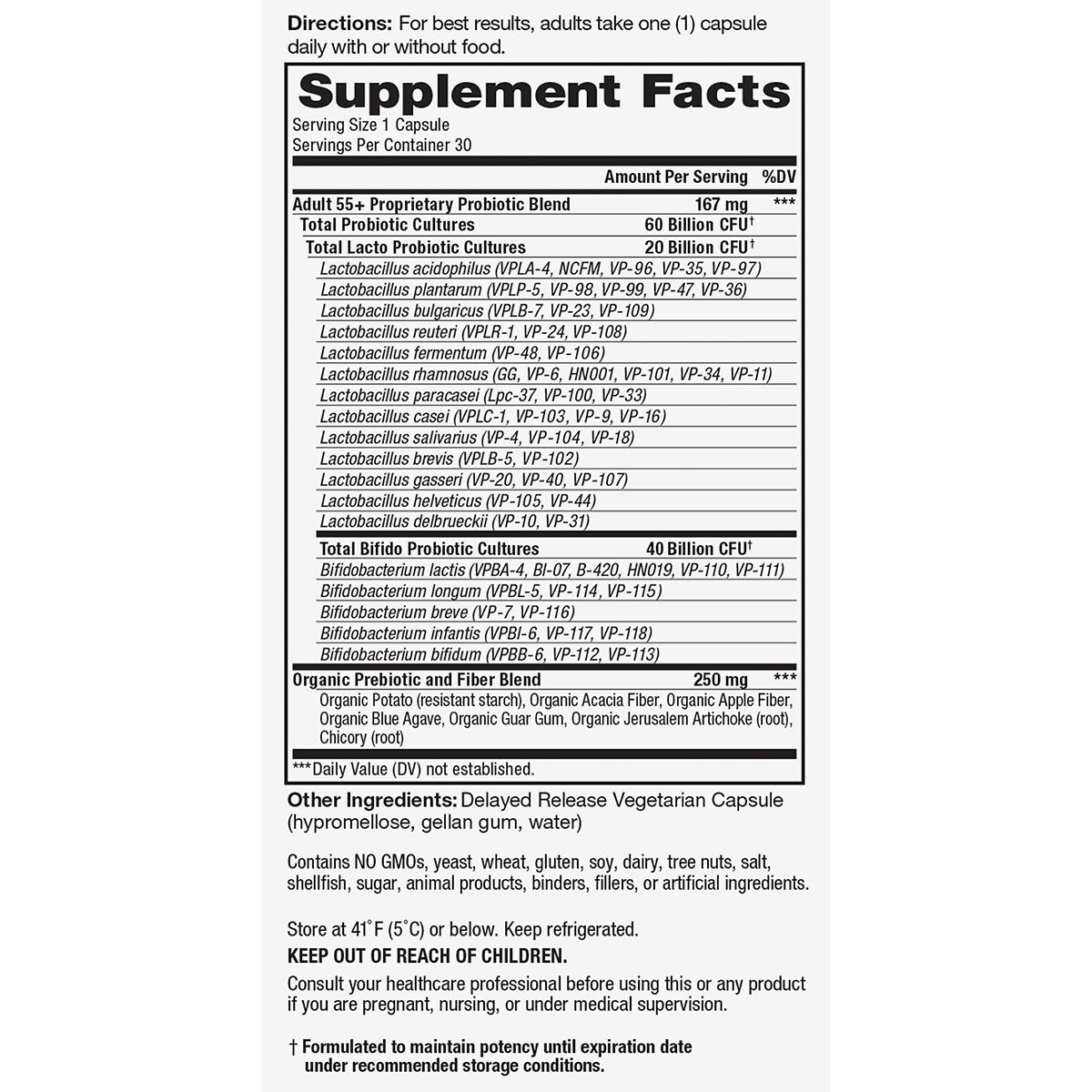 Vital Planet Vital Flora Adult 55+ 60ct