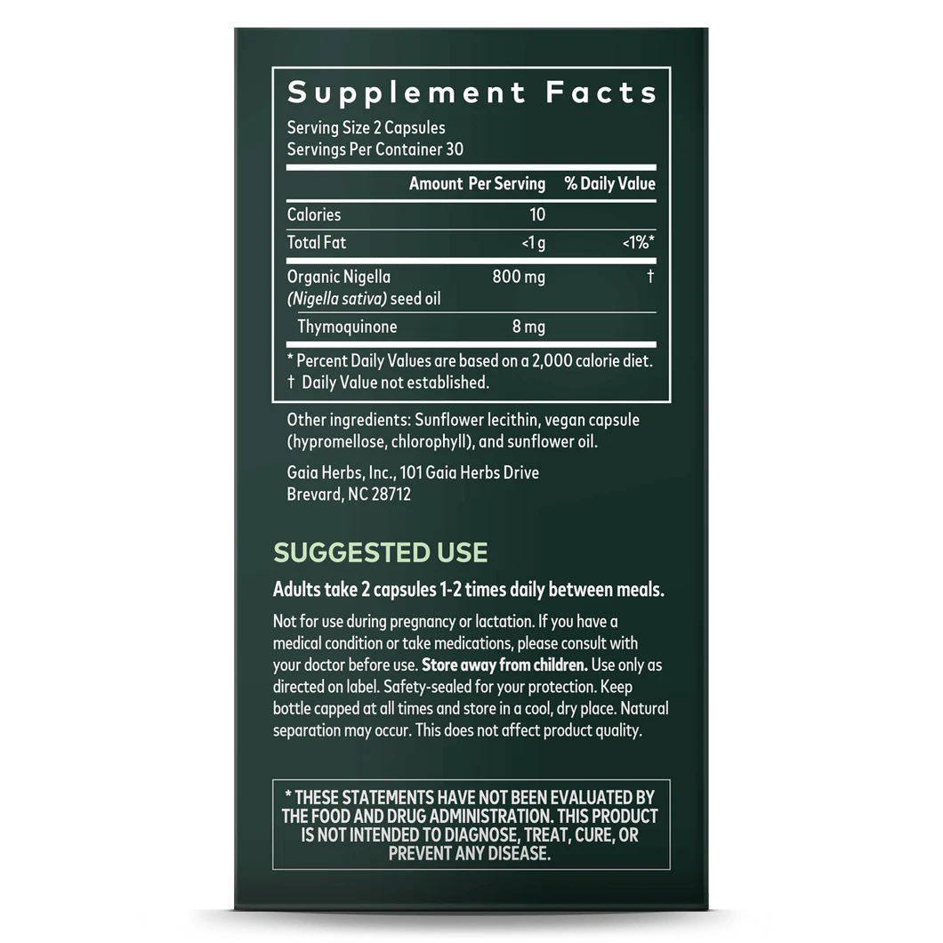 Gaia Black Seed Oil 60 caps