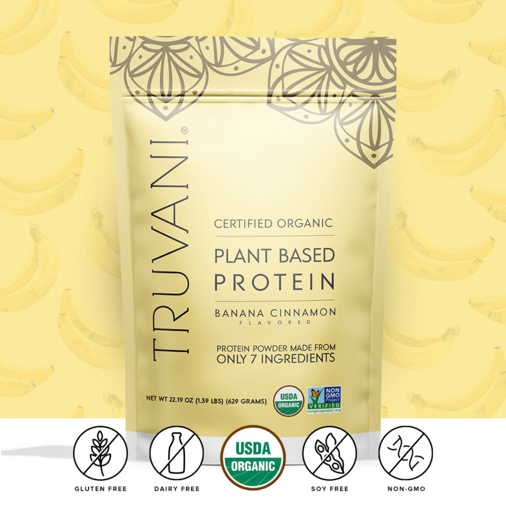 Truvani Banana Cinnamon Organic Plant Based Protein