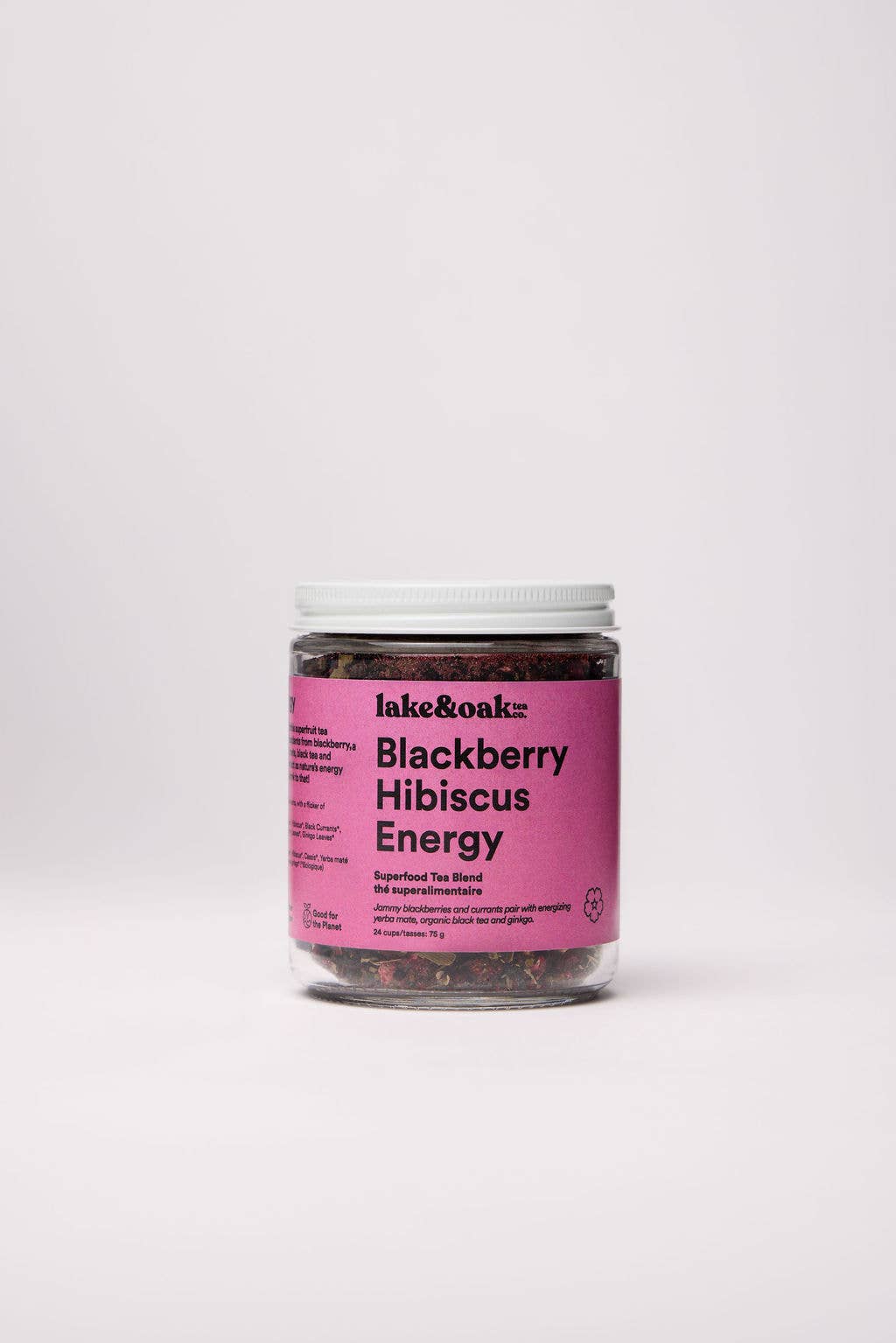 Lake & Oak Blackberry Hibiscus Energy - Superfood Tea Blend 24 Servings