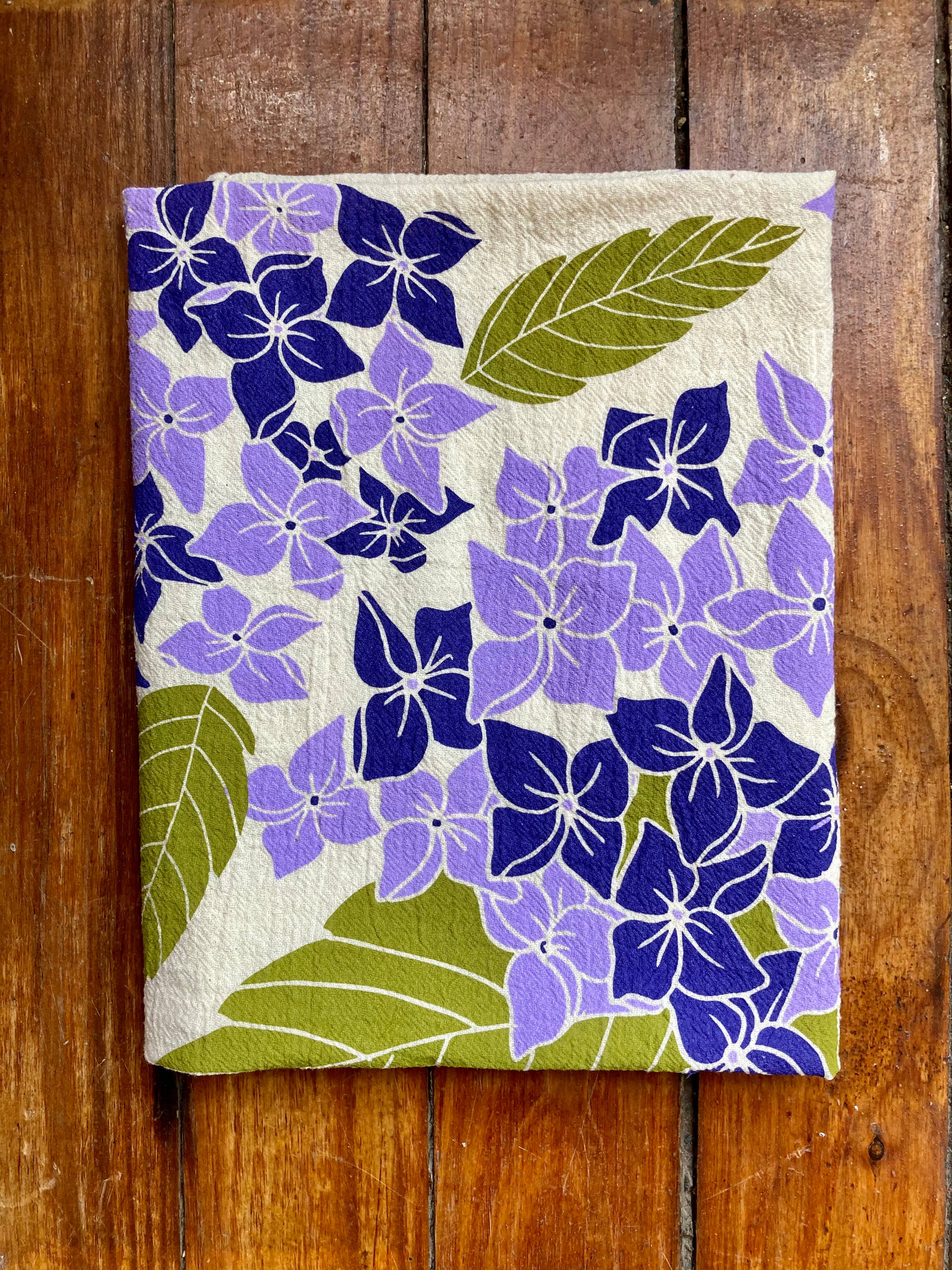 Noon Designs Hydrangea Tea Towel