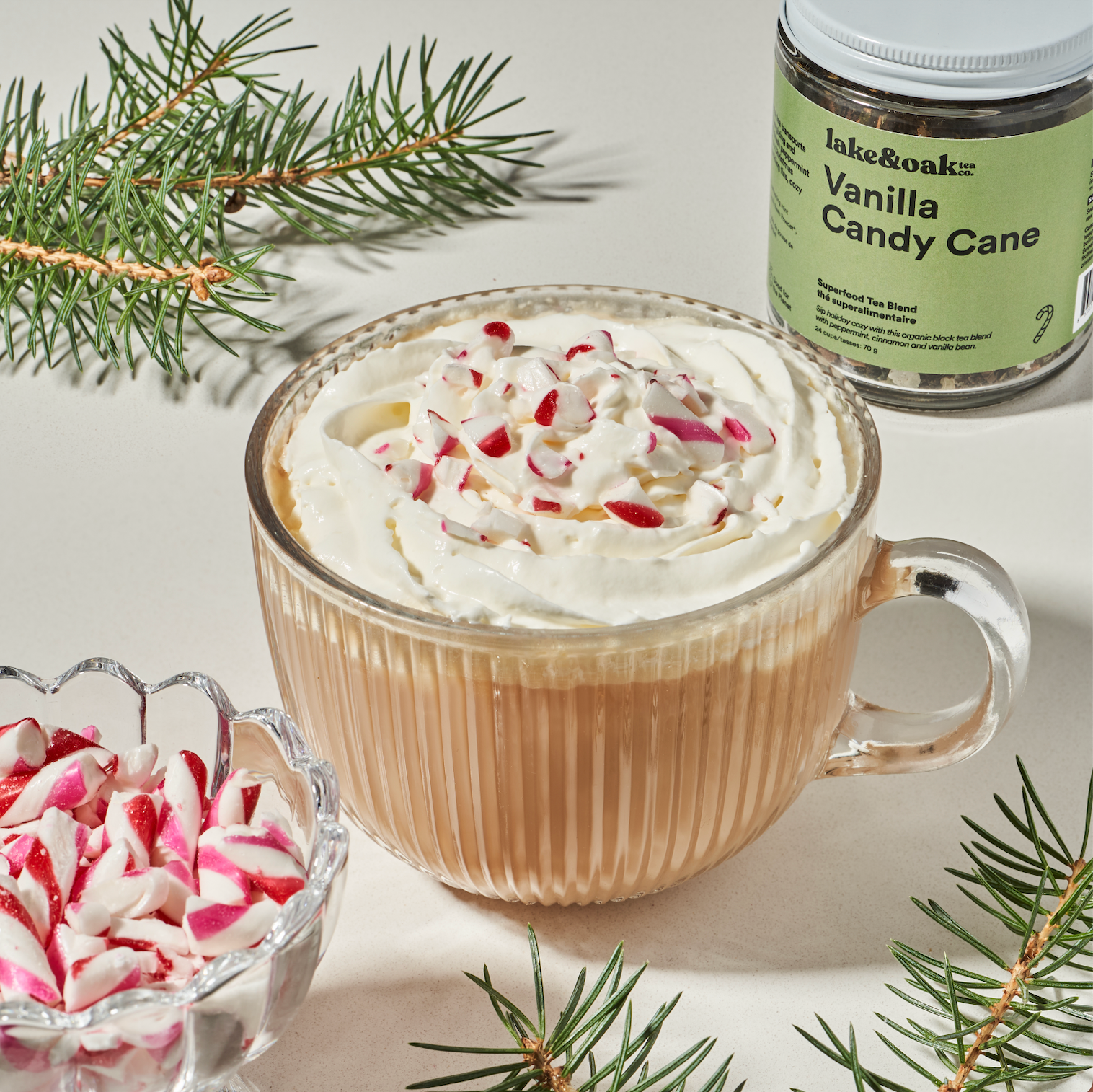 Lake & Oak Vanilla Candy Cane -  Superfood Tea Blend