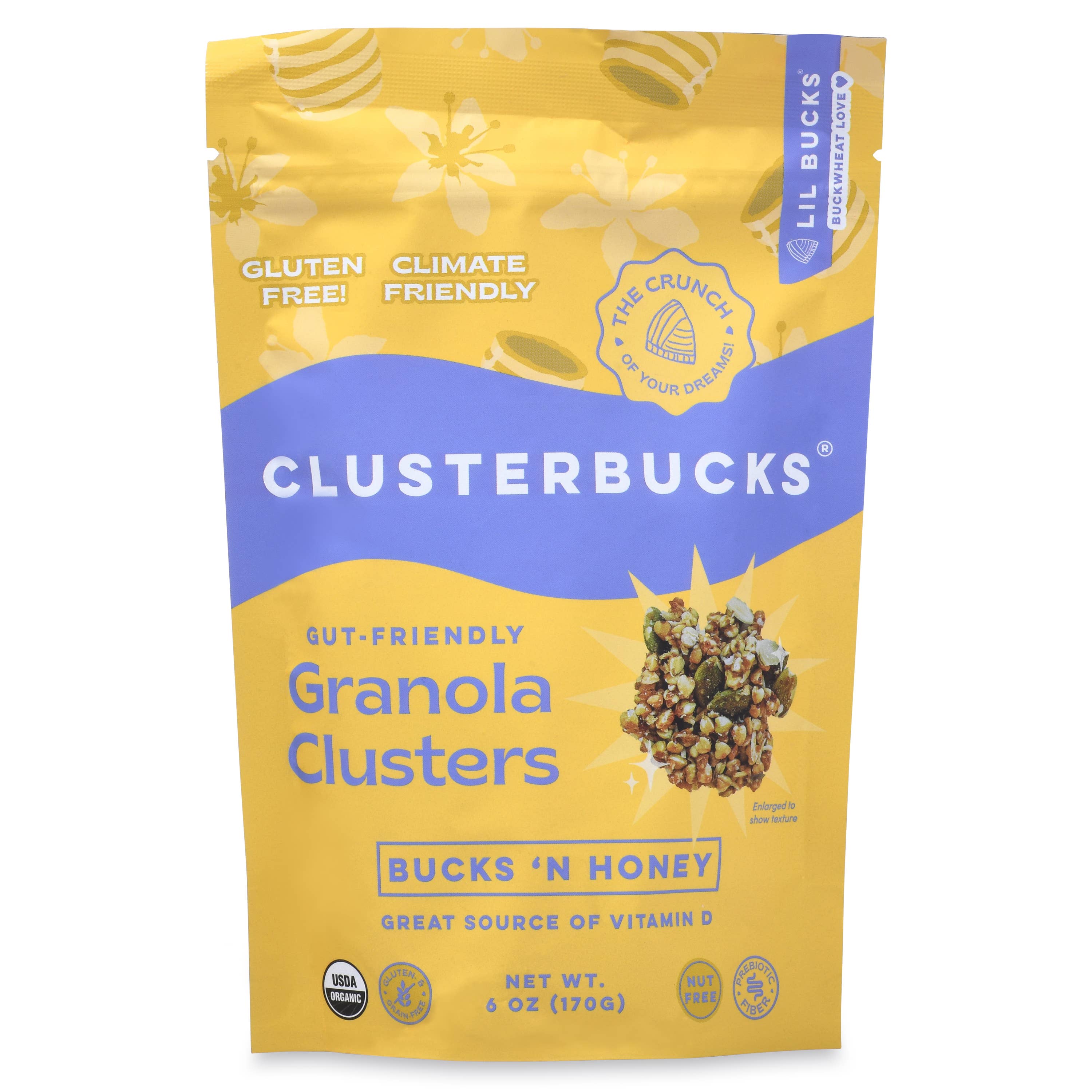 Lil Bucks Clusterbucks Gut Friendly Granola - Bucks 'n Honey 6oz