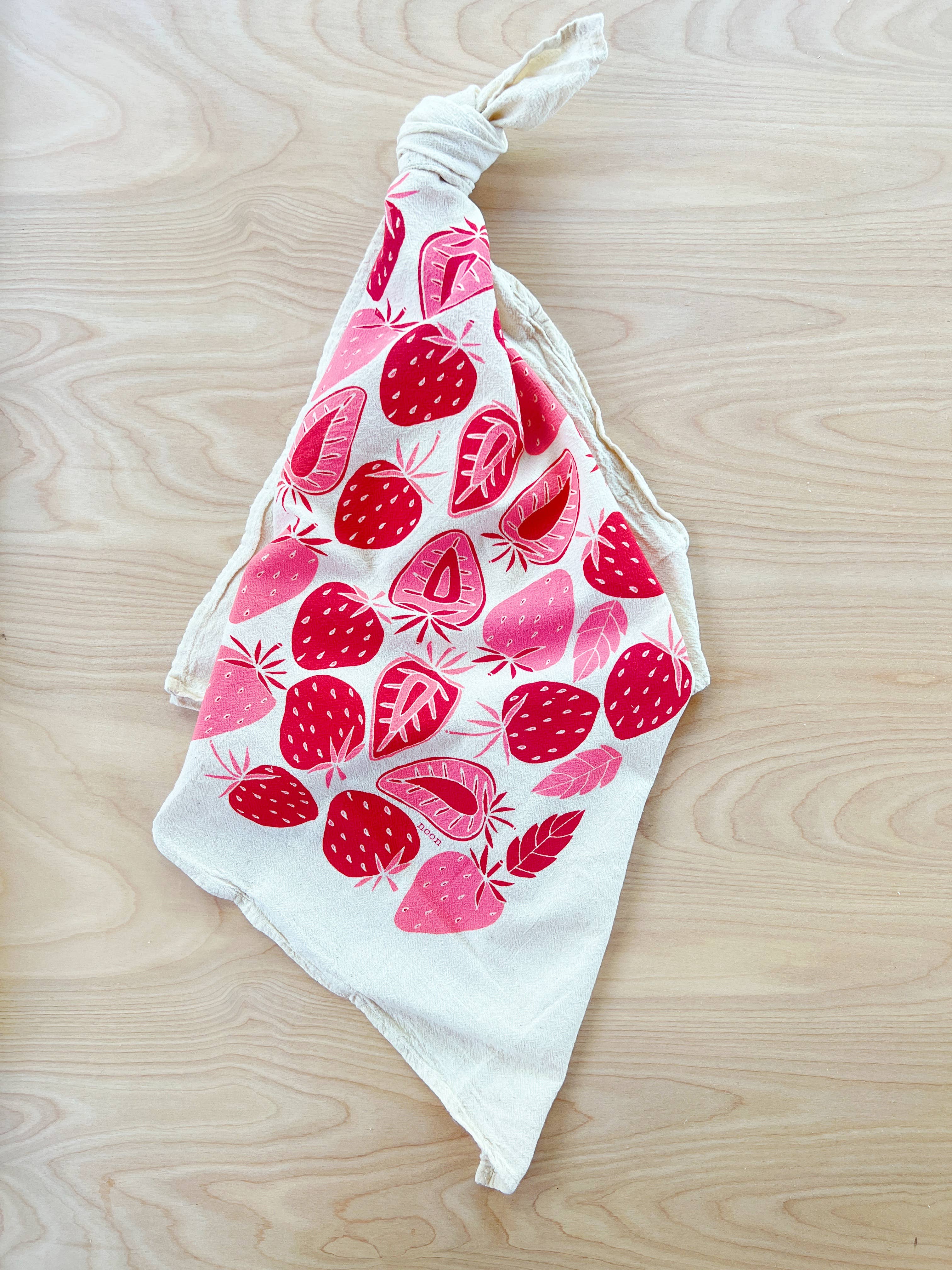 Noon Designs Strawberries Tea Towel