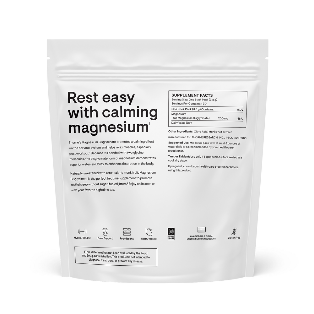 Thorne Magnesium Bisglycinate 30 Stick Packs