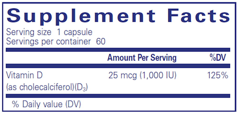 Pure Encapsulations Vitamin D3 1000 iu