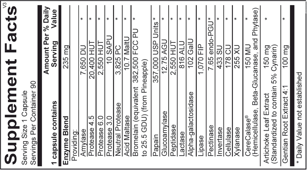 Ortho Molecular Products Digestzyme-V 90 Caps