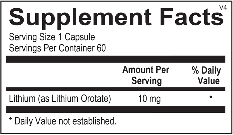 Ortho Molecular Products Lithium Orotate 60 caps