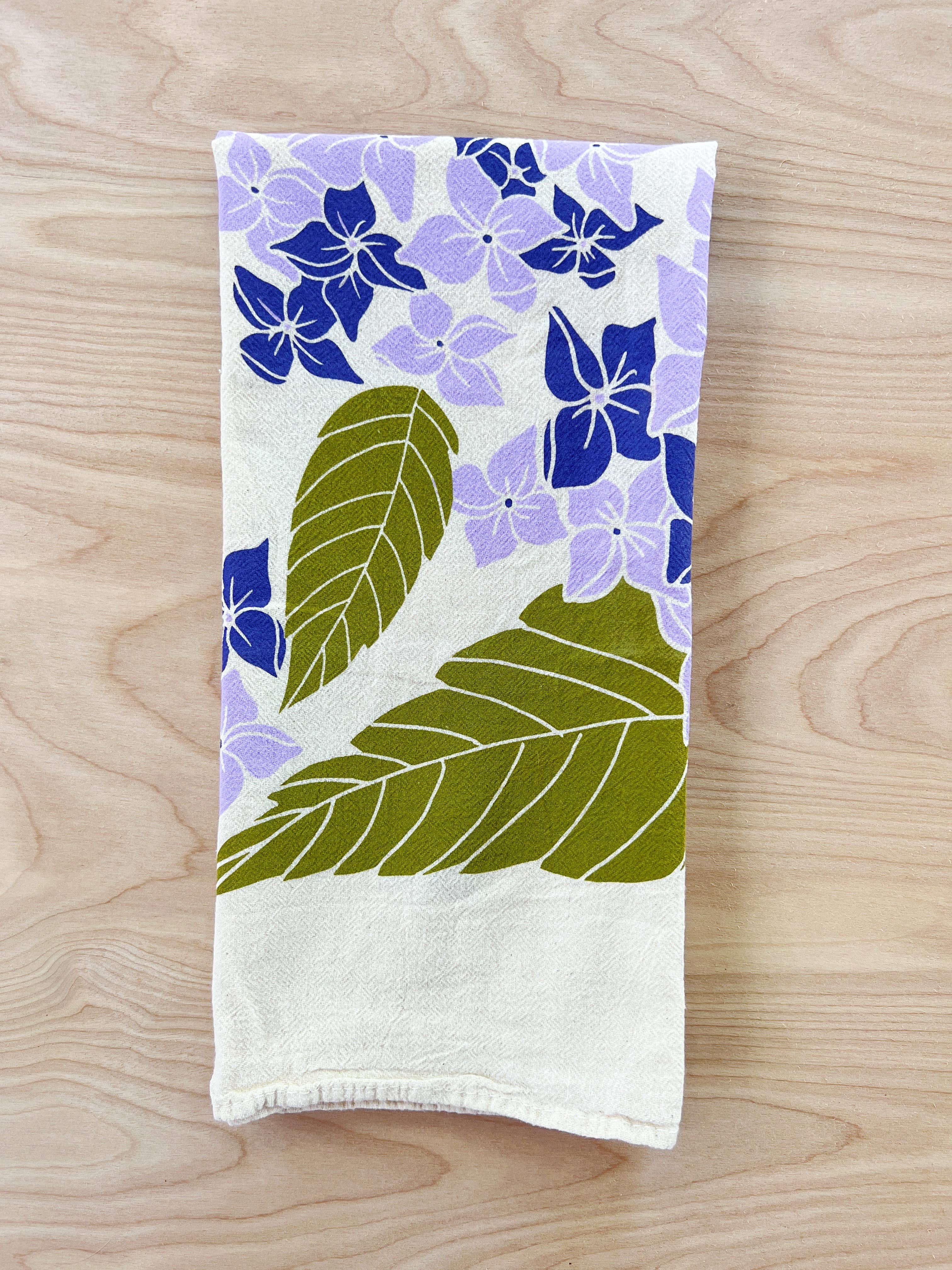 Noon Designs Hydrangea Tea Towel