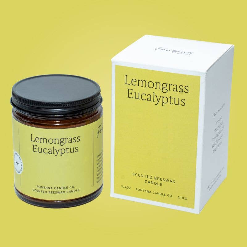 Fontana Candle Co. Lemongrass Eucalyptus Beeswax & Essential Oil Jar Candle