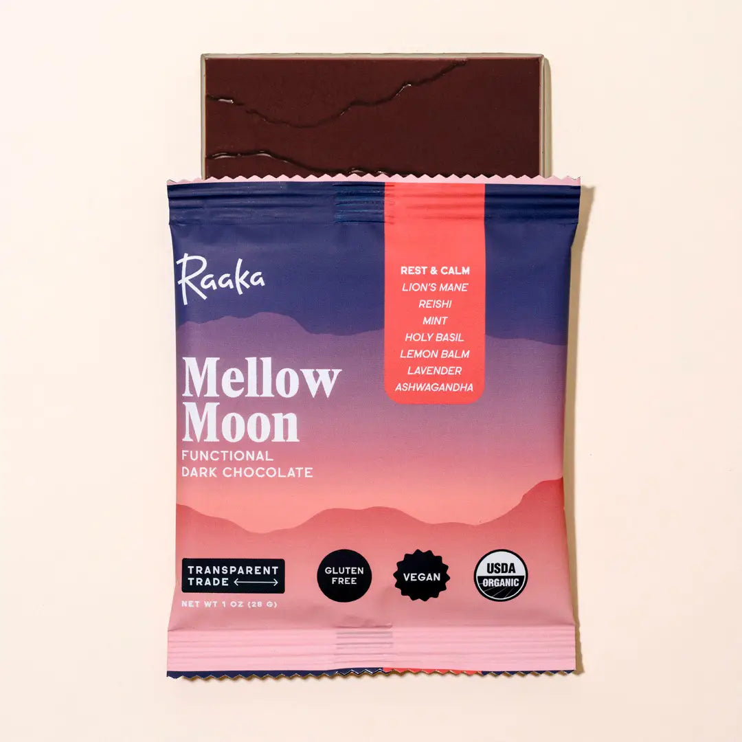 Raaka Mellow Moon Functional Dark Chocolate Bar