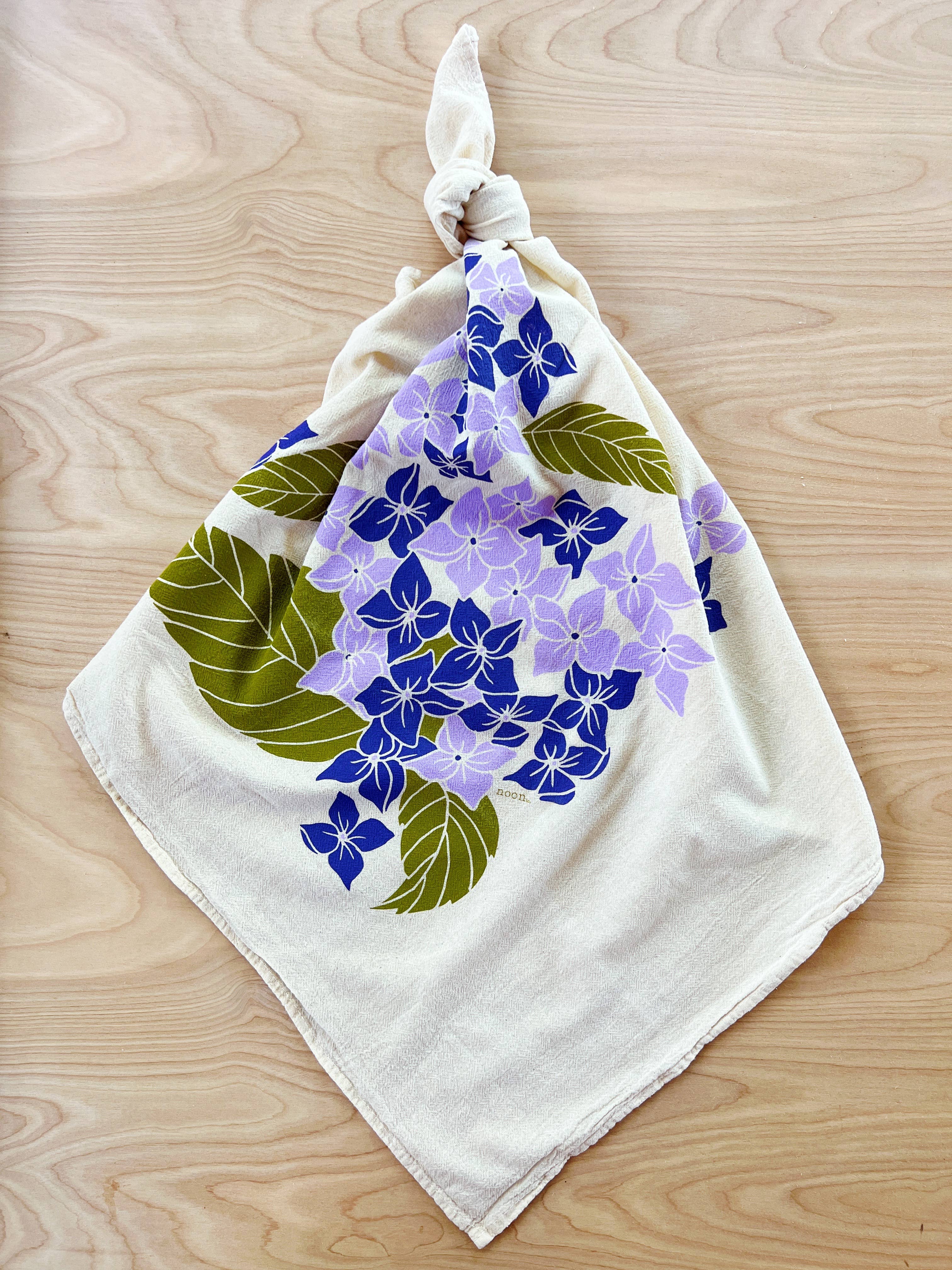 Noon Designs Hydrangea Tea Towel