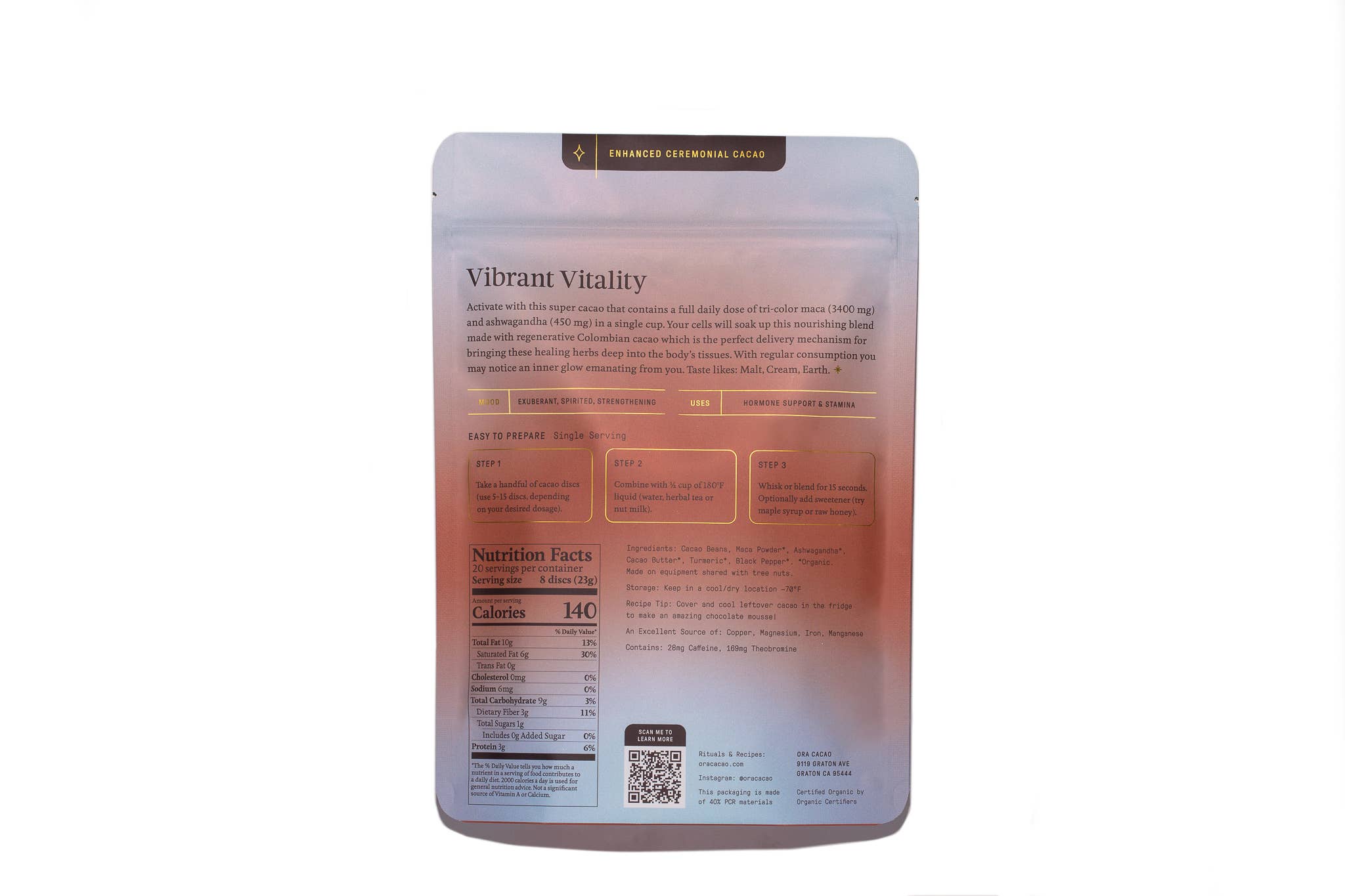 Vibrant Vitality Cacao - Organic Ceremonial Chocolate